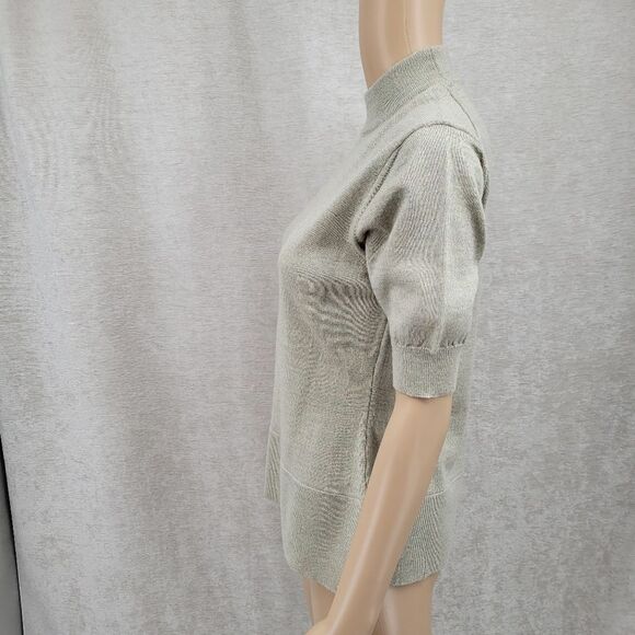 J. Peterman Co Italian Wool Sweater Set Mock Neck Short Sleeves Cardigan Long - Picture 3 of 12